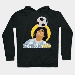 El Pibe de Oro - Diego Maradona Head Juggle Portrait for True Football Aficionados Hoodie